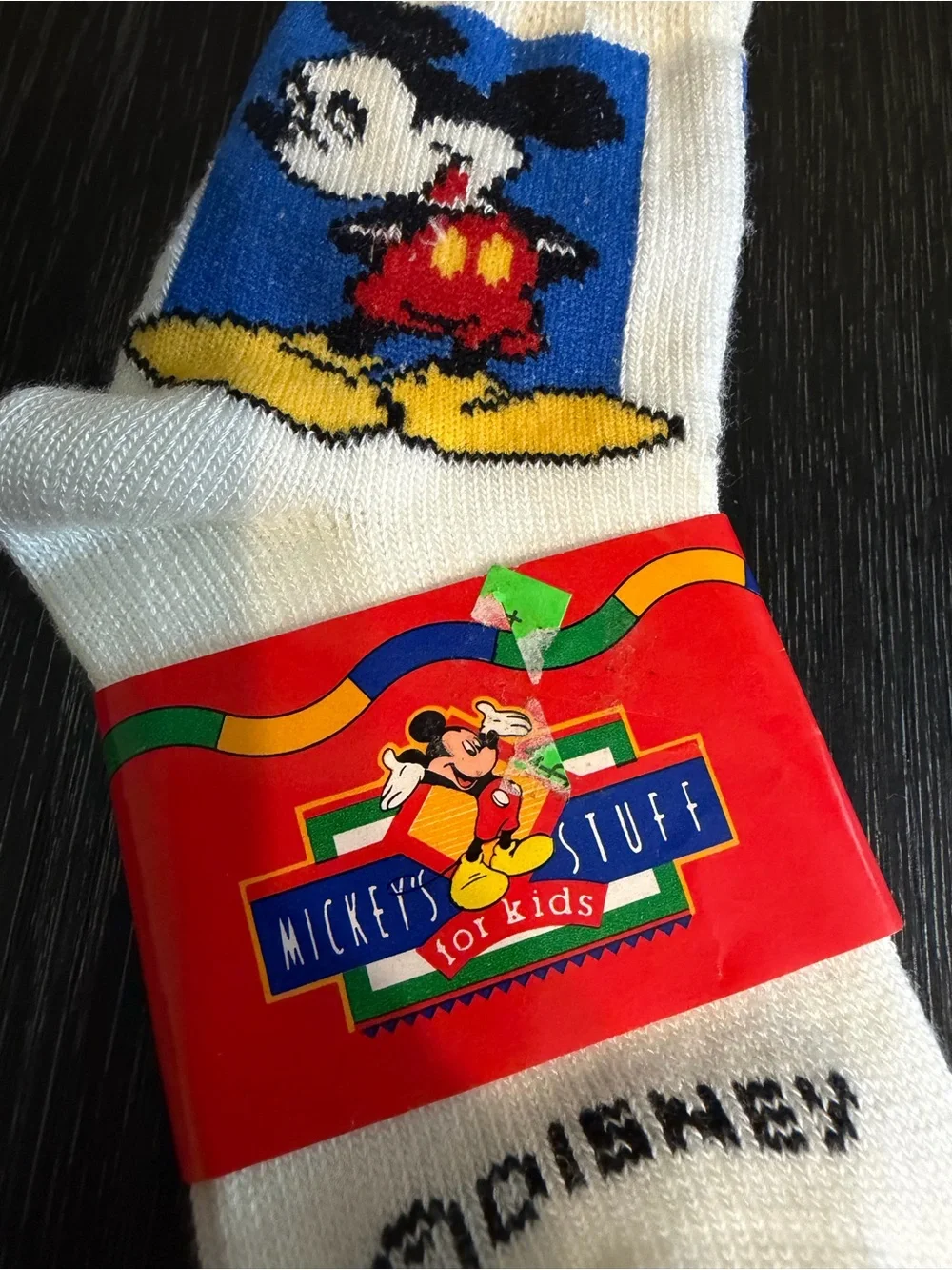 Vintage Disney Mickey Mouse Kids Socks NOS Mickey's Stuff For Kids